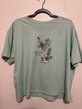 Life Is Good Crusher Tee Women's XL Martini "Talk Dirty To Me" T-Shirt
